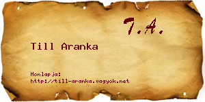 Till Aranka névjegykártya